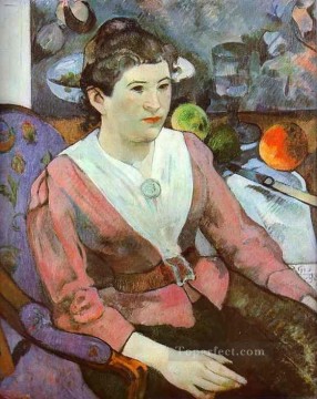 portrait of a woman Painting - Portrait of a Woman with Cezanne Still Life Post Impressionism Primitivism Paul Gauguin